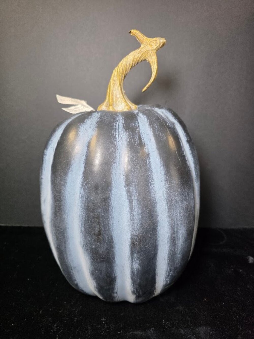 NWT Faux Black Pumpkin 12" Tall